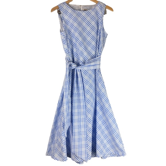 Anne Klein Seersucker Midi Dress Women's Size 6 - Picture 3 of 13